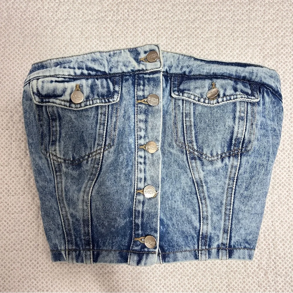 Signos Denim Bustier Top Sz S - Picture 4 of 8
